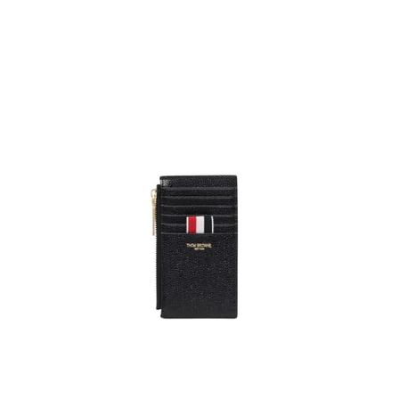 Thom Browne, Zipped Card Wallet Czarny, Mężczyzna, Rozmiar: ONE Size