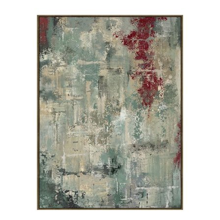 Abstrakt lærredsmaleri med ramme, 90x120 cm, flerfarvet