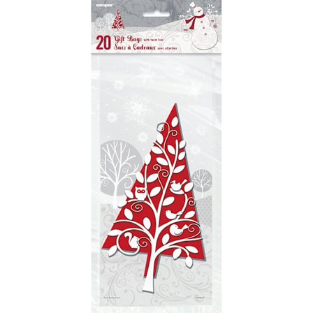 Unique Party Holiday Frostade Cellofan Julkalaspåsar (P