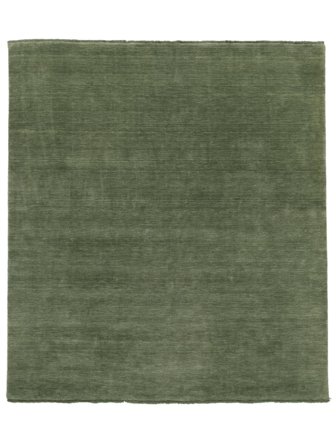 Handloom Fringes 250X300 Largo Verde Bosco Tappeto Di Lana