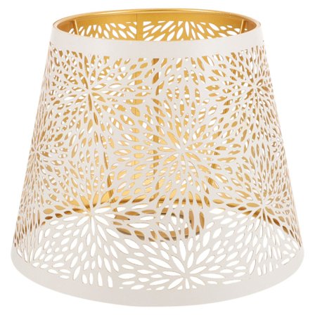 E27 metal lampeskærm soveværelse dekoration lampeskærm Halloween metal bordlampe lampeskærm hjem lysekrone lampeskærm (19X15.5cm, hvid)