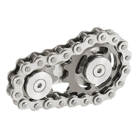 Cykelkæde Gear Fidget Spinner Metal Tandhjul Høj kvalitet Rustfrit Stål Nyhed Legetøj 5 X 5 X 3 Cm Holdbar Gyro(sølvsort)