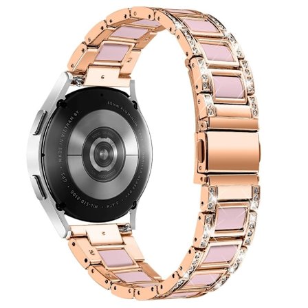 Klockarmband i resin med strassdekor för Samsung Galaxy Watch 4 - Roséguld / Rosa