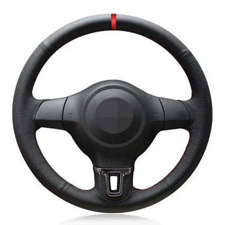 Håndsydde mykt svart kunstlær cover for Volkswagen Golf 6 Mk6 VW Polo MK5 2010-2013