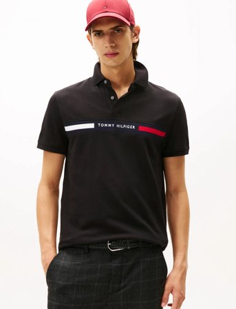 Tommy Hilfiger Hilfiger Chest Insert Reg Polo - Black - S