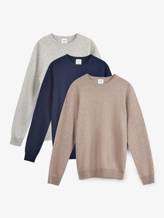 John Henric Men's 3-Pack Cashmere Sweaters Size