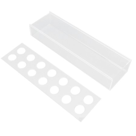 Elegant rektangulær klar akryl blomstervase til boligindretning bryllupsfest 14 huller