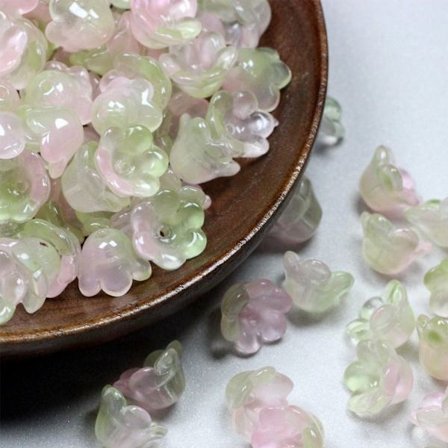 100st Trumpetimitation Pärlor Star Heart Beads CYAN&ROSA