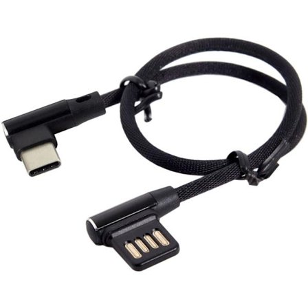 Usb-C 3.1 Type-C En Venstre, Høyre Vinkel 90o USB 2.0-kabel med hylse for nettbrett og 15 cm