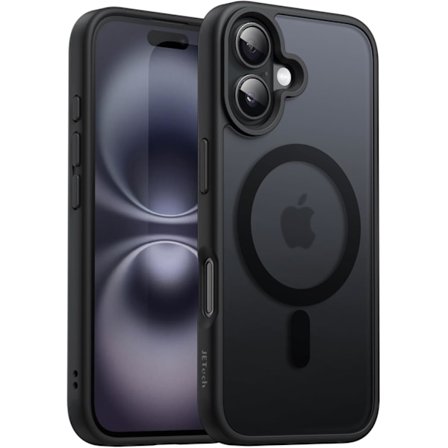 Magnetiskt skal för iPhone 16 6,1 tum, kompatibelt med MagSafe, genomskinlig matt baksida, slimmat stötsäkert telefonskal