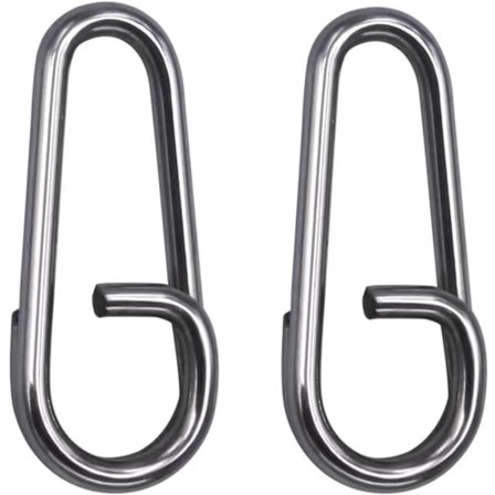 L 50 stk. Svivel Rustfritt Fiske Snap Ferskvann Høy Styrke Snap Svivler Saltvann Hurtigskift Fiskeklips Stål Svart Nikkel Power 78lbs-153lbs