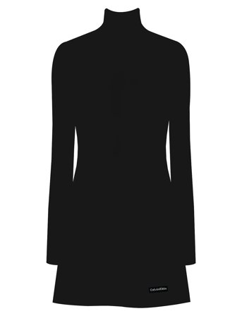 Ls Scuba Fit And Flare Dress Black Calvin Klein Jeans