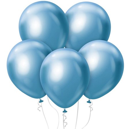 Platinumballonger Blå 5-pack - Baby Shower Dekoration - Kalaslagret.se