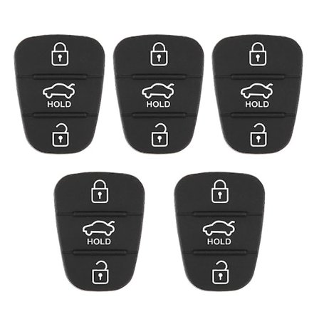 5st Ersättningsskal för Fjärrnyckel Gummi 3 Knappar Platt Passform för Hyundai Passform för Kia (med Bokstav)