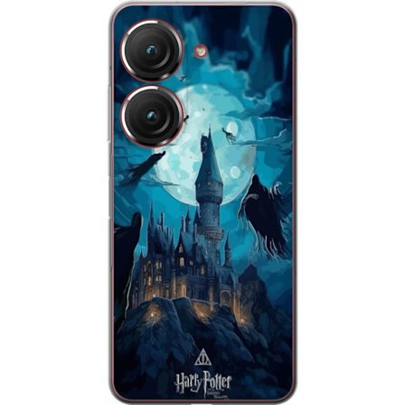 Yhteensopiva Puhelinkuori Asus Asus Zenfone 9 Maaginen fantasiakuvaus, jossa linna kuunvalossa ja leijuvat olentot, pimeä satuilmapiiri noitataiteen