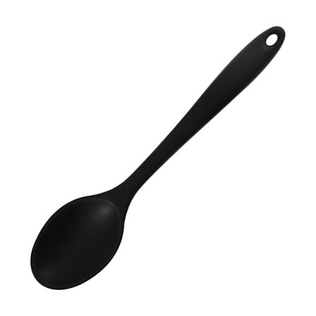 Pieces Silikone Madlavningsske, 27,5 cm Langt Silikonehåndtag Ske Non-Stick Køkkenske til Omrøring og Blanding (Sort 27,5 6cm)