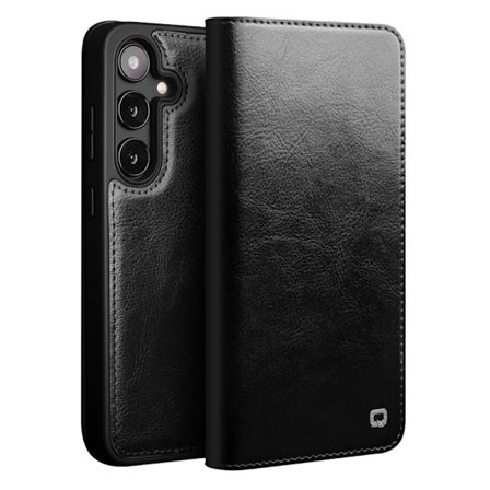 Qialino Leather Wallet Case Samsung Galaxy S25 Plus Black