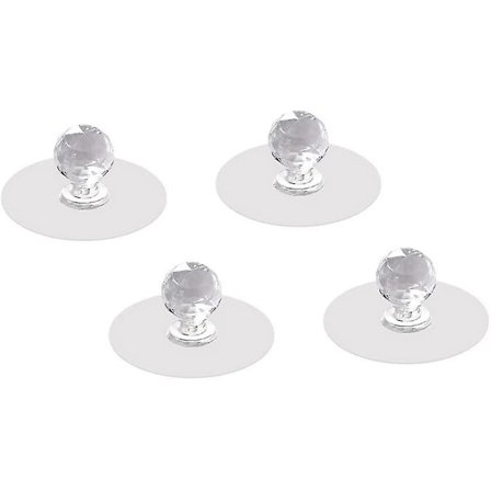 Selvklæbende Knapper Akryl Runde Dørknapper Trækgreb Til Skab Garderobe Skuffe Skab (transparent 4stk