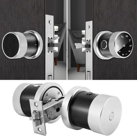 Smart Fingerprint Lösenordskort Bluetooth App Säkerhetsfäste Dörrlås Silver