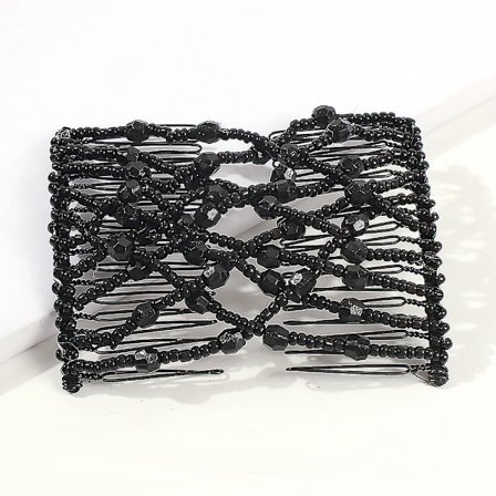 Taikakampa, Vintage-joustava helmikampa, elastiset helmiklipsit, joustavat helmineulat, kaksoisliukukammat naisille, naisille ja tytöille D