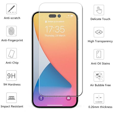 2-PACK iPhone 14 Pro Max Skärmskydd Standard HD 0,3mm