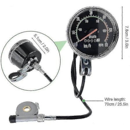 Cykelspeedometer Mekanisk 0-60 Km/t Speedometer