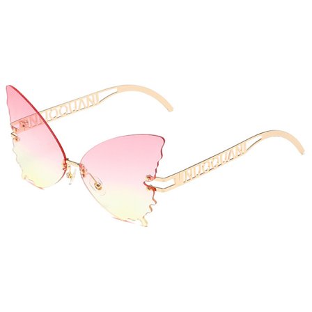 Fjärilsolglasögon Butterfly Rimless Solglasögon Butterfly Glasögon Ögonkläder Fjärilsvingar Solglasögon för Kvinnor Män
