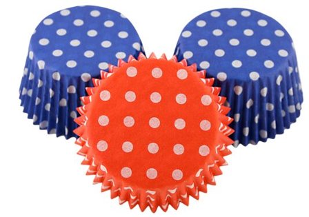 CACAS Muffinsform Rød/Blå Polka 50stk