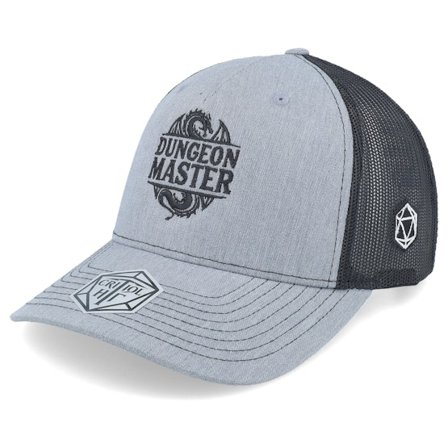 Critiql Hit - Grå trucker Kasket - Dungeon Master Logo Dragon Heather Grey/Black Trucker @ Hatstore