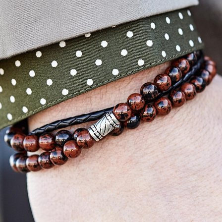 Set de bracelets Dhanbad pour hommes - Bracelets de perles