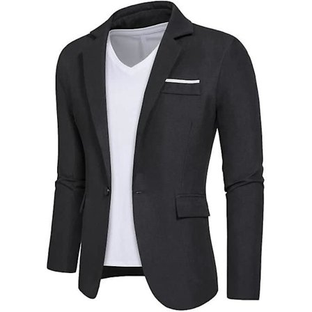 Uformelle blazere for menn, slim fit dressjakker, stilige blazere med hakkrevers