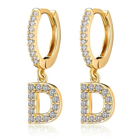 Hoopörhängen för kvinnor flickor 18K guldpläterad Dain