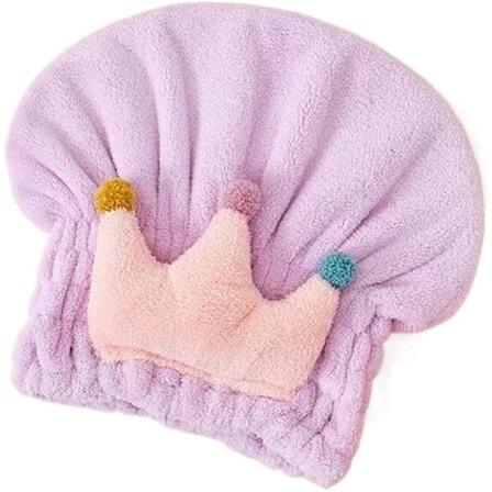 Hurtigtørrende Hårhåndklæde Hårhat Badehætter Bærbar Koralsamt Hætte Badetilbehør (Farve: Lilla Størrelse: 1)