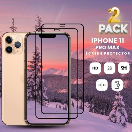 2-Pack IPHONE 11 PRO MAX Skærmbeskyttelse - Hærdet Glas 9H - Super kvalitet 3D