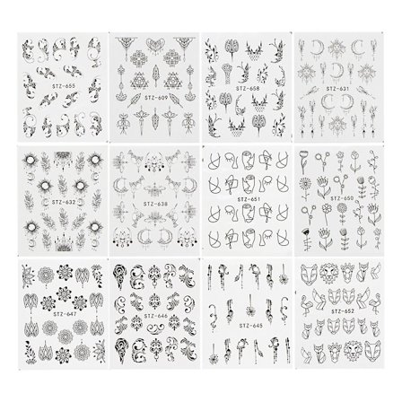 24 st Nail Art Dekaler Kvinnor Nail Art Klistermärke Vattenmärke Nail Art Klistermärke Tryckta Nagelstickers Dekorativa Nagelstickers