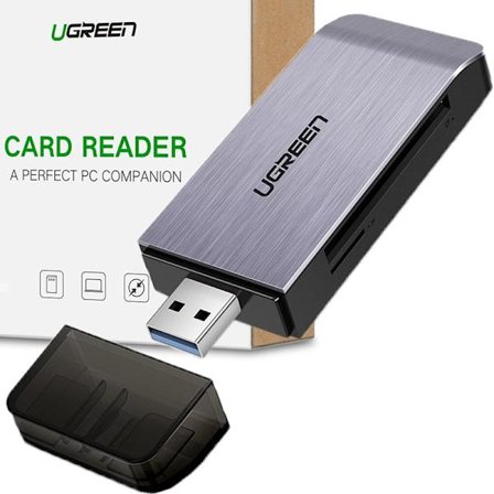 Ugreen SD / micro SD / CF / MS kortleser for USB 3.0 grå (50541)