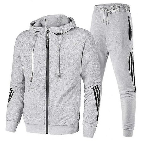 Nyt Casual Sports Zip-Jakkesæt til Mænd med Hættetrøje - Løbetøj til Mænd og Kvinder