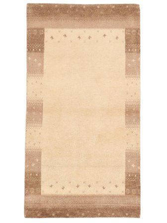 Gabbeh Indisch Fine Teppich 90X168 Beige/Braun Wolle, Indien