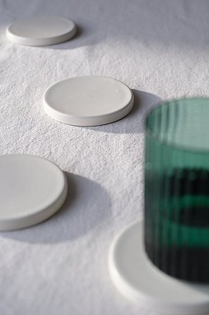 Jotex - Glasuntersetzer 4er-pack Naturweiß - WILMA - Kaufe Gläser bei Jotex