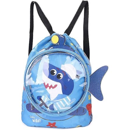 Svømmebag for barn, våt og tørr sportsryggsekk, vanntett svømme- og strandbag med tegneseriefigurer og skoskap