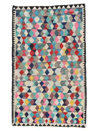 Kelim Fars Matta 192X309 Beige/Mörkturkos Ull, Persien