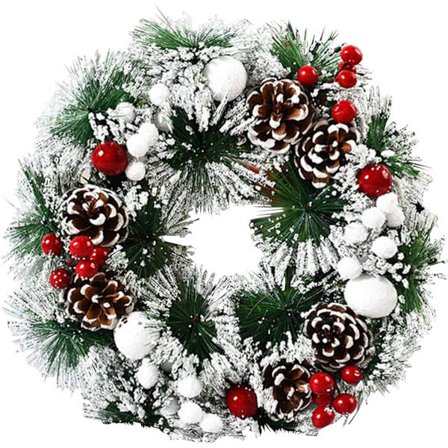 30cm Julekrans, Dørkrans med Julekule Jul