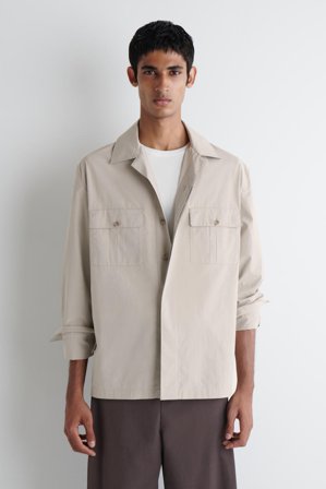 COS Herren Lockeres Baumwollhemd - Beige