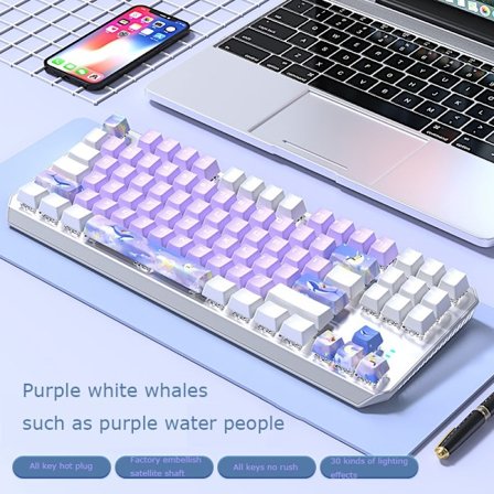 TK87 mekaaninen näppäimistö 87 näppäimen täysikokoinen hot-swappable langallinen pelinäppäimistö