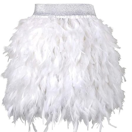 Dame Sexet Naturlig Fjer Nederdel Mode Kort Mini A-linje Fjerbesat Tutu Nederdel