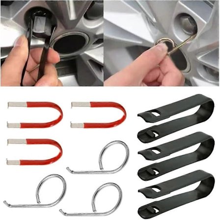 9 Osainen Pyöränmutterin Suojuksen Irrotustyökalu, Renkaan Pultin Suojuksen Vaihtotyökalut, Mutterin Kannen Pihdit Irrotustyökalut, Mutterin Suojuksen