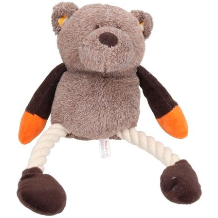 Mister Twister Fargerik Teddy Tau Plysj Hundeleke Med Knirk 11x12x32cm[D]