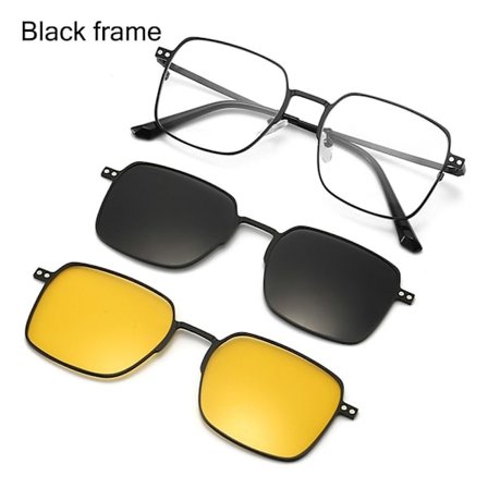 3-i-1 glasögon Anti Blue Light Glasögon SVART RAM SVART RAM