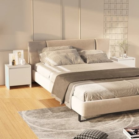 vidaXL Sängbord 2 st vit 45x34x44,5 cm konstruerat trä