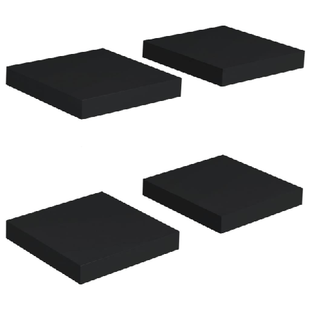 Vidaxl Svävande Vägghyllor 4 St Svart 23x23,5x3,8 Cm Mdf Svart